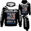 Car Lover – Truck Driver Usa Daddy Husband Dad Custom Name Pullover Hoodie