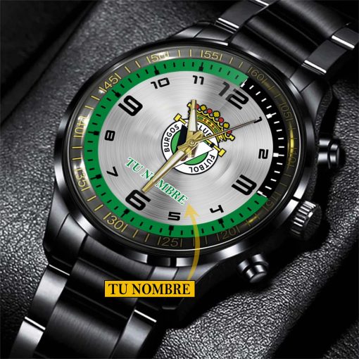 Burgos CF – Reloj de acero Edición Especial con Nombre Personalizado