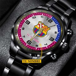 FC Barcelona – Reloj de acero Edición Especial con Nombre Personalizado