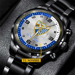 Málaga CF – Reloj de acero Edición Especial con Nombre Personalizado