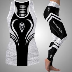Sporting Gijon – Top de tirantes calado y Leggings Estilo deportivo
