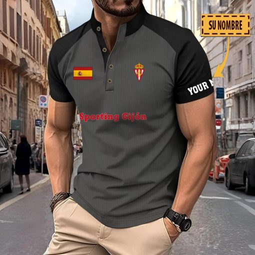 Sporting Gijon – Polo Deportivo Nuevo estilo con Nombre Personalizado