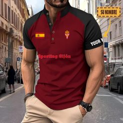 Sporting Gijon – Polo Deportivo Nuevo estilo con Nombre Personalizado