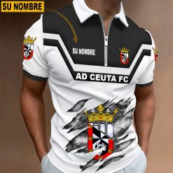AD Ceuta FC – Polo con cremallera Edición Especial con Nombre Personalizado