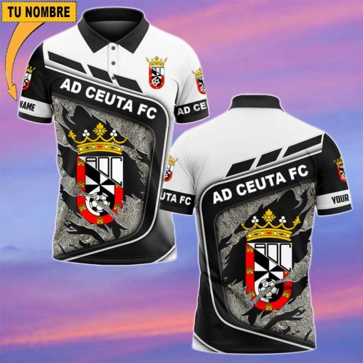 AD Ceuta FC – Polo Estilo deportivo con Nombre Personalizado