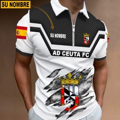 AD Ceuta FC – Polo con cremallera Edición Especial con Nombre Personalizado