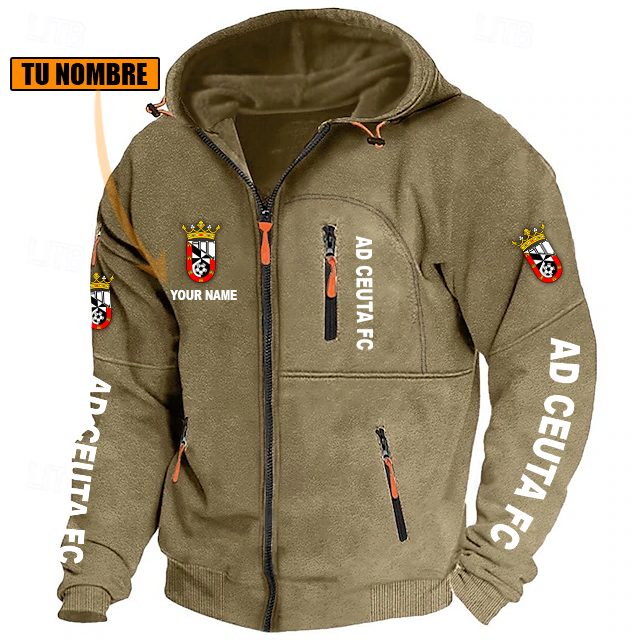 AD Ceuta FC – Chaqueta con cremallera Edición Especial con Nombre Personalizado AD Ceuta FC – Chaqueta con cremallera Edición Especial con Nombre Personalizado