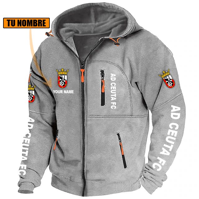AD Ceuta FC – Chaqueta con cremallera Edición Especial con Nombre Personalizado AD Ceuta FC – Chaqueta con cremallera Edición Especial con Nombre Personalizado