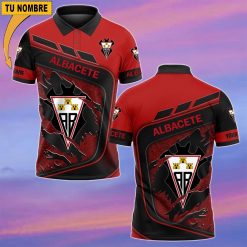 Albacete Balompié – Polo Estilo deportivo con Nombre Personalizado