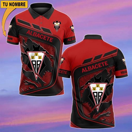 Albacete Balompié – Polo Estilo deportivo con Nombre Personalizado
