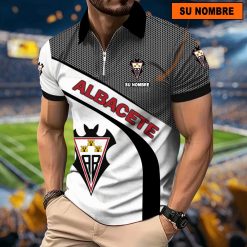 Albacete Balompié – Polo con cremallera Nuevo estilo con Nombre Personalizado