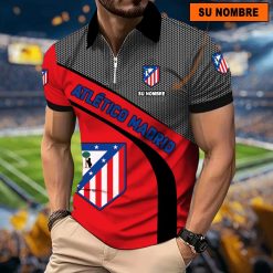 Atlético Madrid – Polo con cremallera Nuevo estilo con Nombre Personalizado