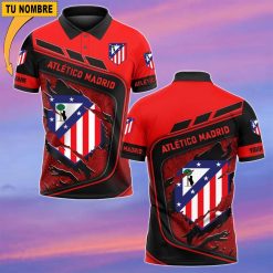 Atlético Madrid – Polo Estilo deportivo con Nombre Personalizado
