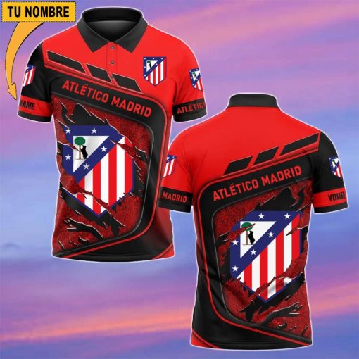 Atlético Madrid – Polo Estilo deportivo con Nombre Personalizado