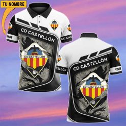 CD Castellón – Polo Estilo deportivo con Nombre Personalizado