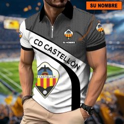CD Castellón – Polo con cremallera Nuevo estilo con Nombre Personalizado