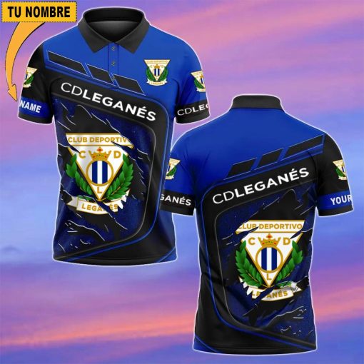 CD Leganés – Polo Estilo deportivo con Nombre Personalizado