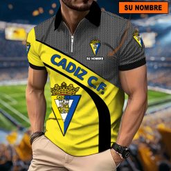 Cádiz CF – Polo con cremallera Nuevo estilo con Nombre Personalizado