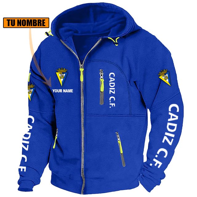 Cádiz CF – Chaqueta con cremallera Edición Especial con Nombre Personalizado Cádiz CF – Chaqueta con cremallera Edición Especial con Nombre Personalizado