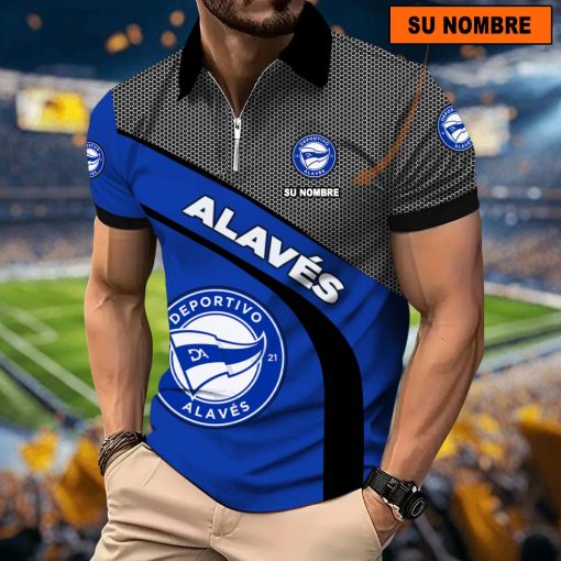Deportivo Alavés – Polo con cremallera Nuevo estilo con Nombre Personalizado