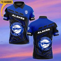Deportivo Alavés – Polo Estilo deportivo con Nombre Personalizado