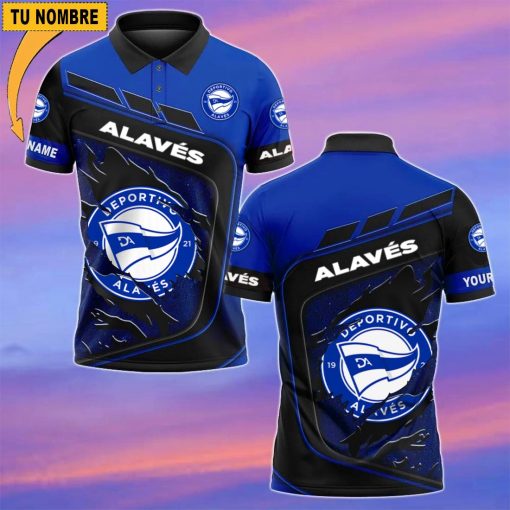 Deportivo Alavés – Polo Estilo deportivo con Nombre Personalizado