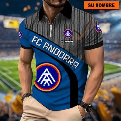FC Andorra – Polo con cremallera Nuevo estilo con Nombre Personalizado