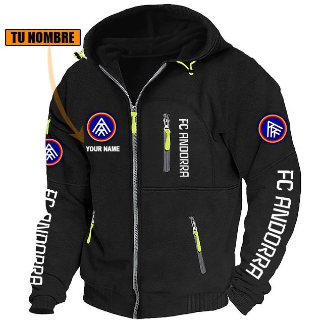 FC Andorra – Chaqueta con cremallera Edición Especial con Nombre Personalizado FC Andorra – Chaqueta con cremallera Edición Especial con Nombre Personalizado