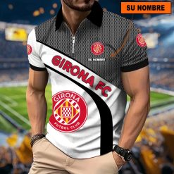 Girona FC – Polo con cremallera Nuevo estilo con Nombre Personalizado