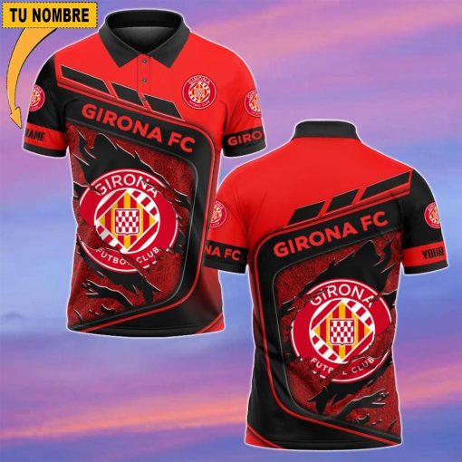 Girona FC – Polo Estilo deportivo con Nombre Personalizado