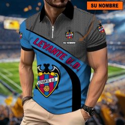 Levante UD – Polo con cremallera Nuevo estilo con Nombre Personalizado
