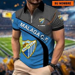 Málaga CF – Polo con cremallera Nuevo estilo con Nombre Personalizado