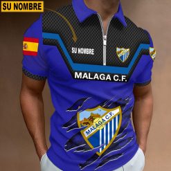 Málaga CF – Polo con cremallera Edición Especial con Nombre Personalizado