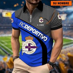 RC Deportivo – Polo con cremallera Nuevo estilo con Nombre Personalizado