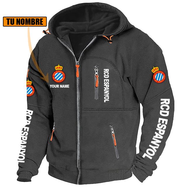 RCD Espanyol – Chaqueta con cremallera Edición Especial con Nombre Personalizado RCD Espanyol – Chaqueta con cremallera Edición Especial con Nombre Personalizado