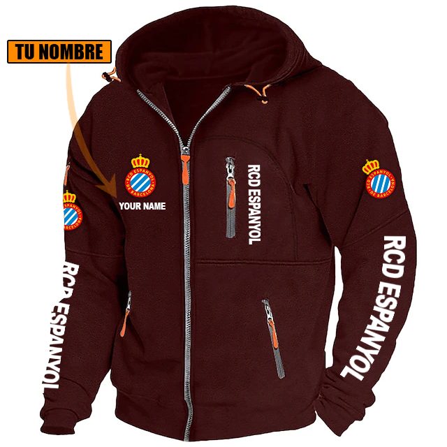 RCD Espanyol – Chaqueta con cremallera Edición Especial con Nombre Personalizado RCD Espanyol – Chaqueta con cremallera Edición Especial con Nombre Personalizado