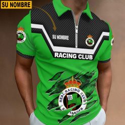 Racing Santander – Polo con cremallera Edición Especial con Nombre Personalizado