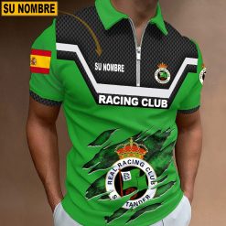 Racing Santander – Polo con cremallera Edición Especial con Nombre Personalizado