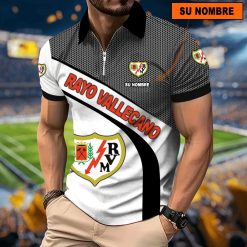 Rayo Vallecano – Polo con cremallera Nuevo estilo con Nombre Personalizado