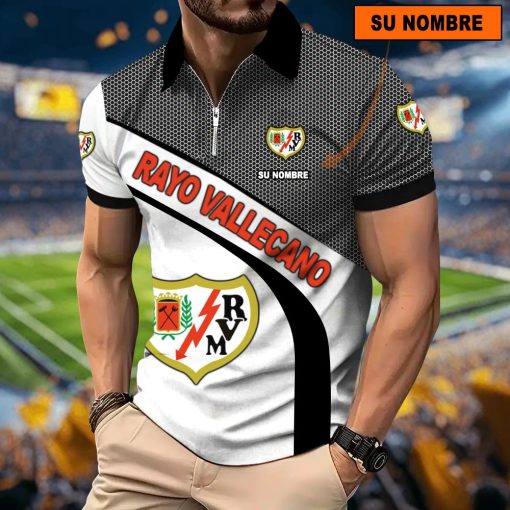 Rayo Vallecano – Polo con cremallera Nuevo estilo con Nombre Personalizado