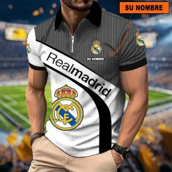 Real Madrid – Polo con cremallera Nuevo estilo con Nombre Personalizado