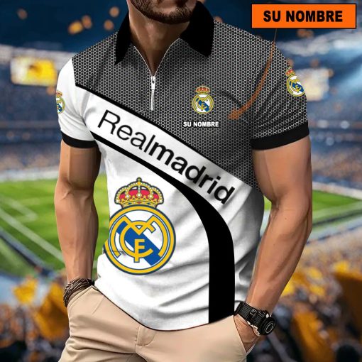 Real Madrid – Polo con cremallera Nuevo estilo con Nombre Personalizado