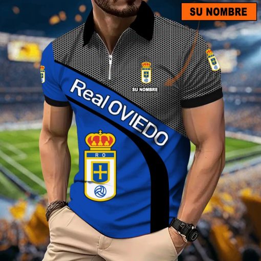 Real Oviedo – Polo con cremallera Nuevo estilo con Nombre Personalizado