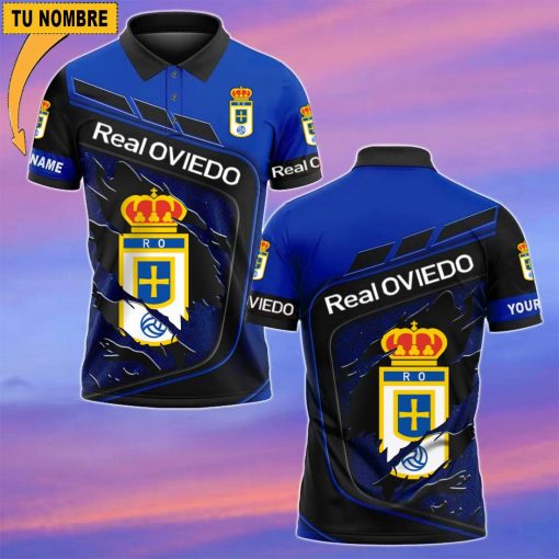 Real Oviedo – Polo Estilo deportivo con Nombre Personalizado