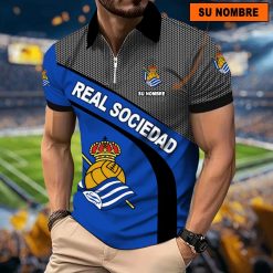 Real Sociedad – Polo con cremallera Nuevo estilo con Nombre Personalizado