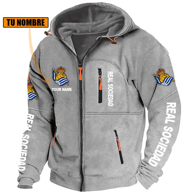 Real Sociedad – Chaqueta con cremallera Edición Especial con Nombre Personalizado Real Sociedad – Chaqueta con cremallera Edición Especial con Nombre Personalizado