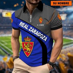 Real Zaragoza – Polo con cremallera Nuevo estilo con Nombre Personalizado