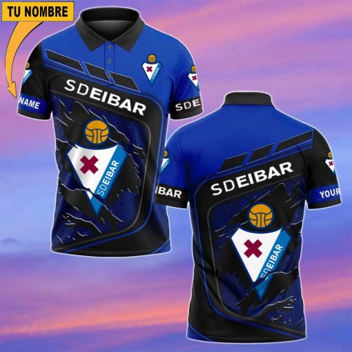SD Eibar – Polo Estilo deportivo con Nombre Personalizado