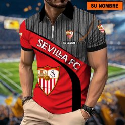 Sevilla FC – Polo con cremallera Nuevo estilo con Nombre Personalizado