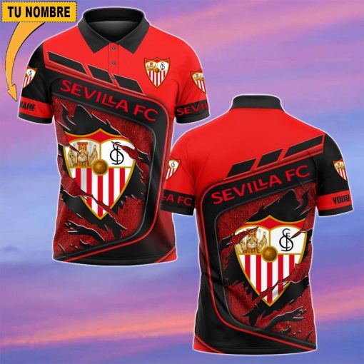 Sevilla FC – Polo Estilo deportivo con Nombre Personalizado